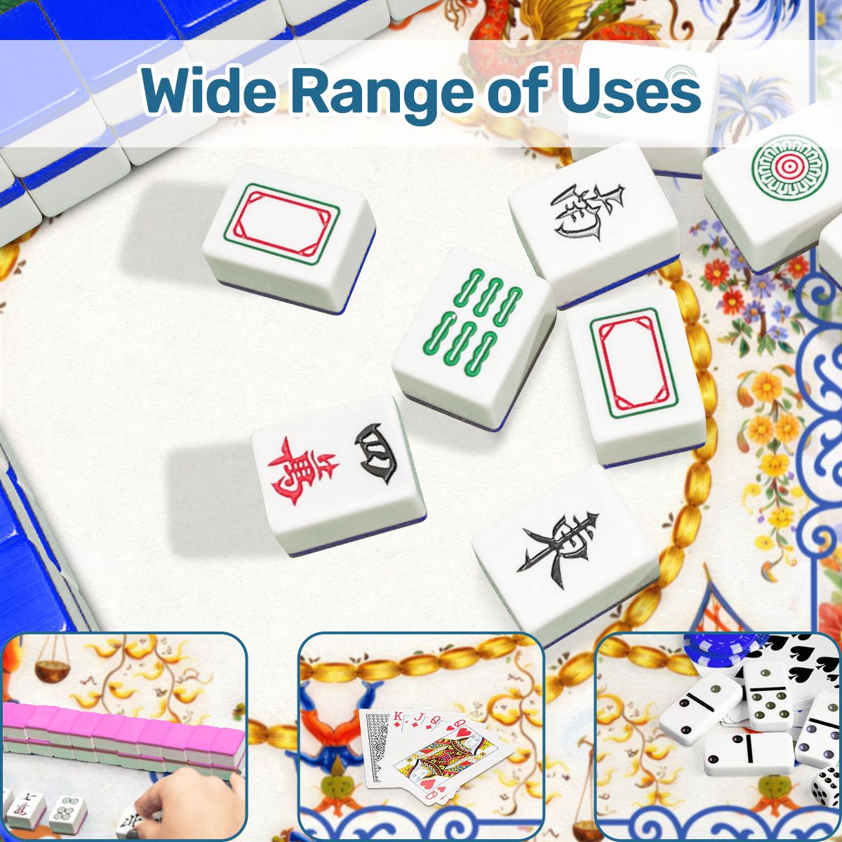The Cirque Chinois Floral Mahjong Mat - Splash Of Mahj And Color Co.