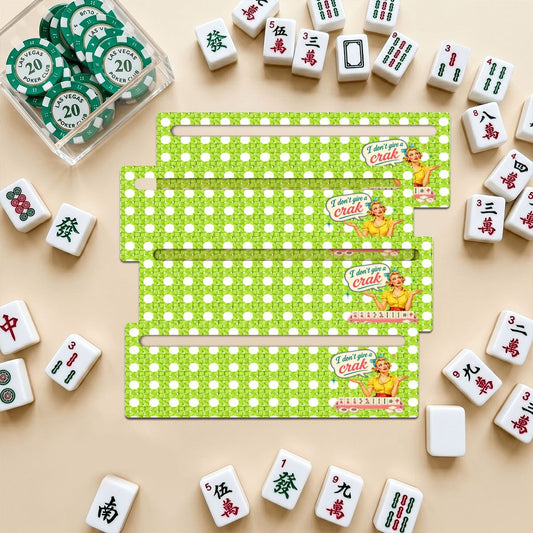 Mahjong Line Reader 4 Pack New Funny I Don't Give A Crak Green Cane Design - Splash Of Mahj And Color Co.