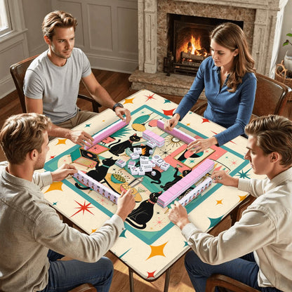 The Cool Cats Mahj Club Modcentric Mahjong Mat