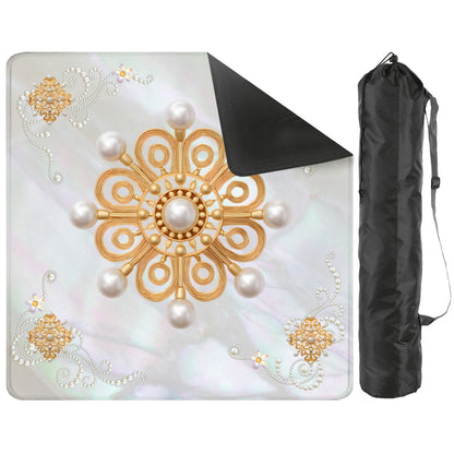 Mother Of Pearl Golden Brooch Bling Mahjong Mat