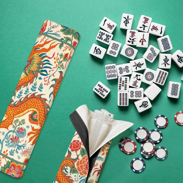 Whimsical Mahjong Dragon,4 Mahjong Tile Pusher Racks with Bag - Splash of Color Co.