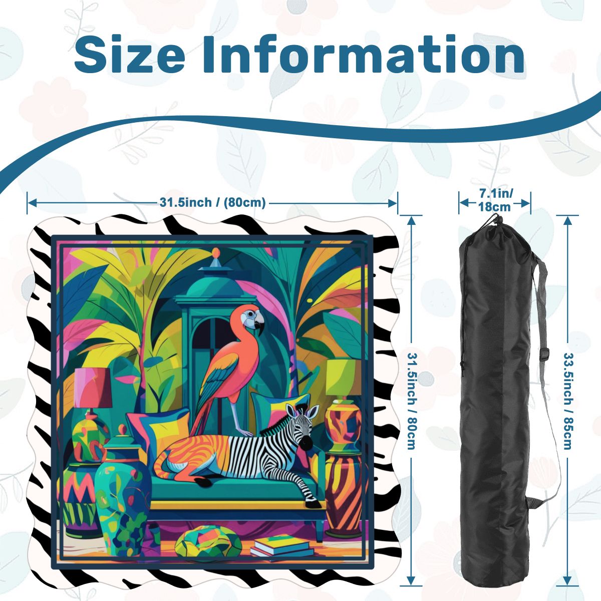 Wild Thang Animal Safari Scalloped Mahjong Mat - Splash of Color Co.