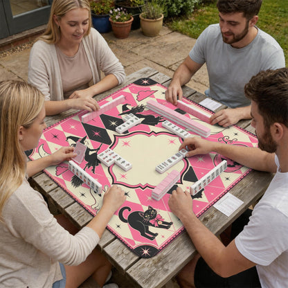 Harlequin Cats And Witches Brew Halloween Mahjong Table Mat 33" x 33"