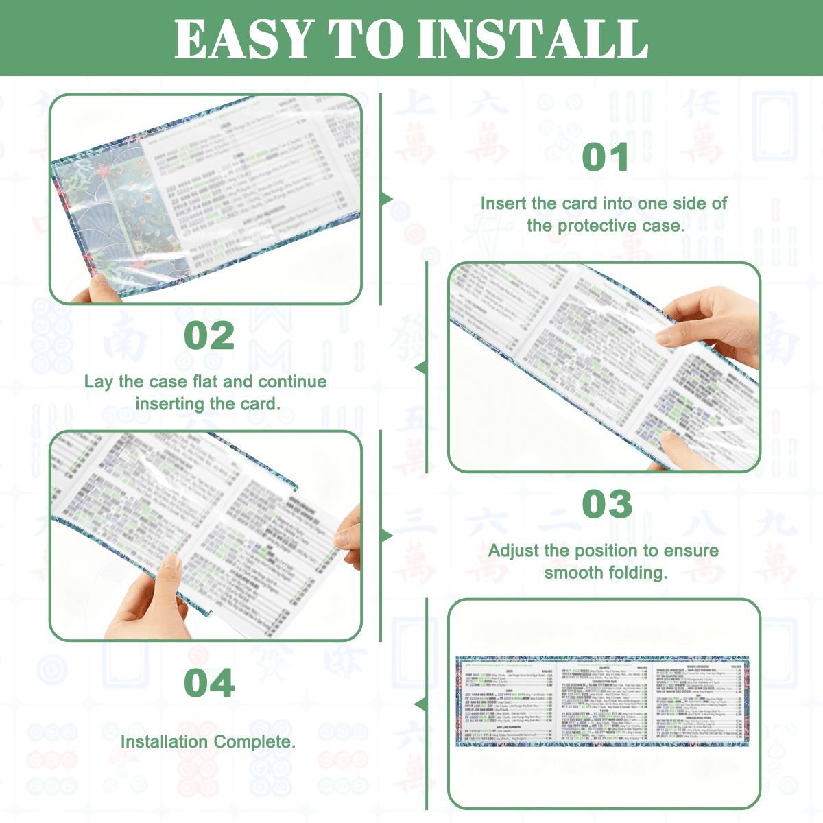 Under The Sea Mermaid Designed 4 Mahjong Card Holder with Line Finder - Splash of Color Co.