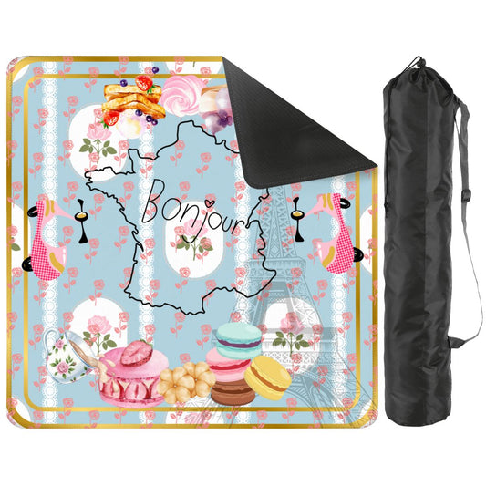 The French Patisserie Mahjong Mat 33"x33" (Ship Rolled up) - Splash of Color Co.