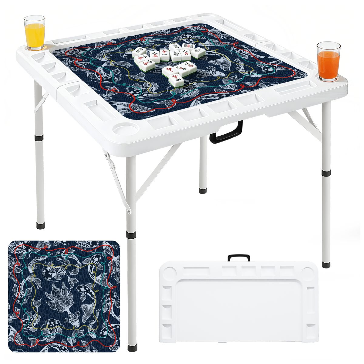 Nautical Koi Fish Foldable Mahjong Table - Splash of Color Co. – Splash ...