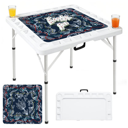 Nautical Koi Fish Foldable Mahjong Table - Splash of Color Co.