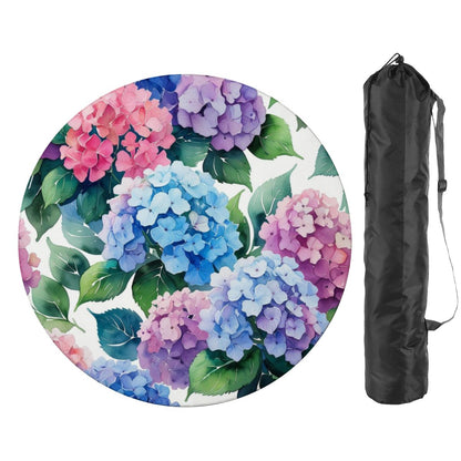 Floral Hydrangea Round Mahjong Mat - Splash Of Mahj And Color Co.