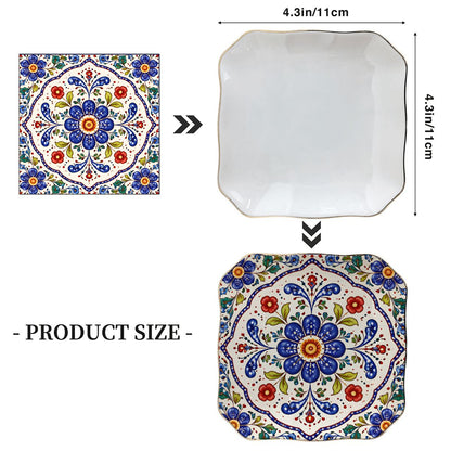 Pottery Porcelain Scalloped Ceramic Mahjong Dice Tray