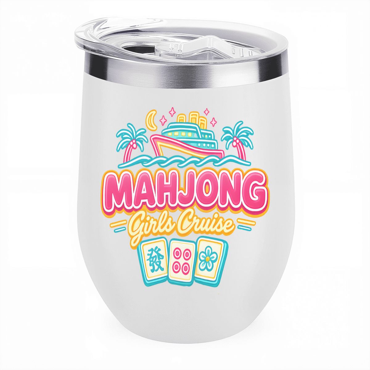 Mahjong Girls Cruise Egg - Shaped Tumbler - Splash of Color Co.