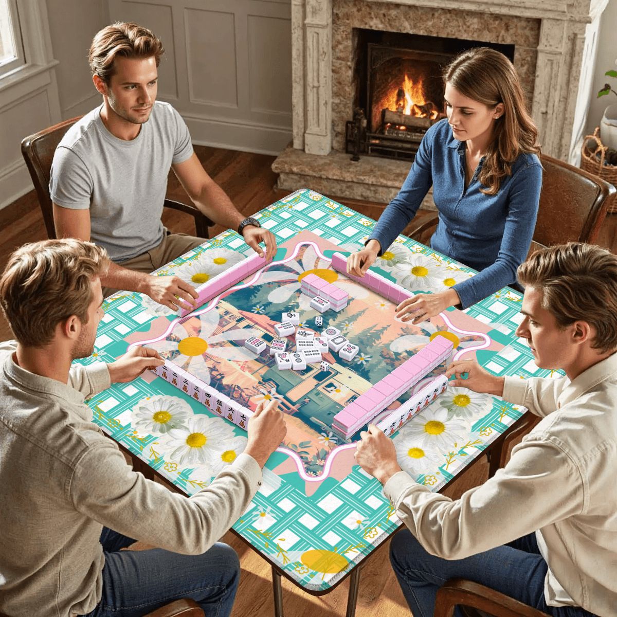 Glamper Boom Yesteryear Daisy Camping, Picnic Mahjong Mat - Splash of Color Co.