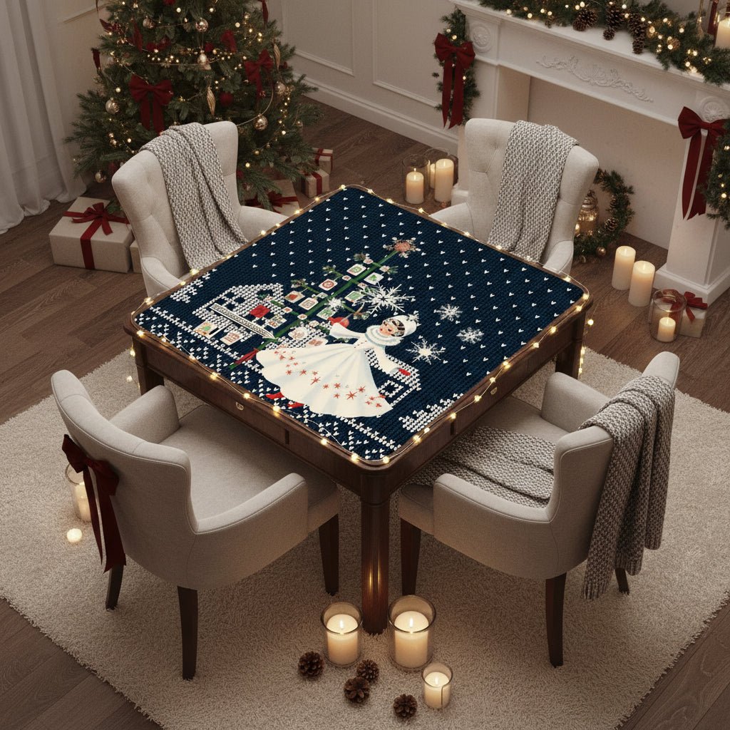 Sweater Weather Nostalgic Whimsical Christmas Mahjong Mat - Splash of Color Co.