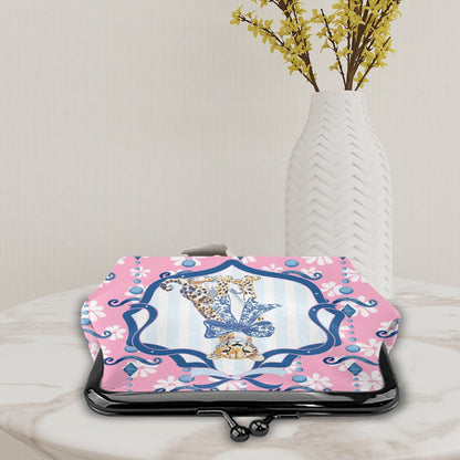 Charleston Cheetah Preppy Pink Women's Leather Kiss Lock Coin Purse - Splash of Color Co.