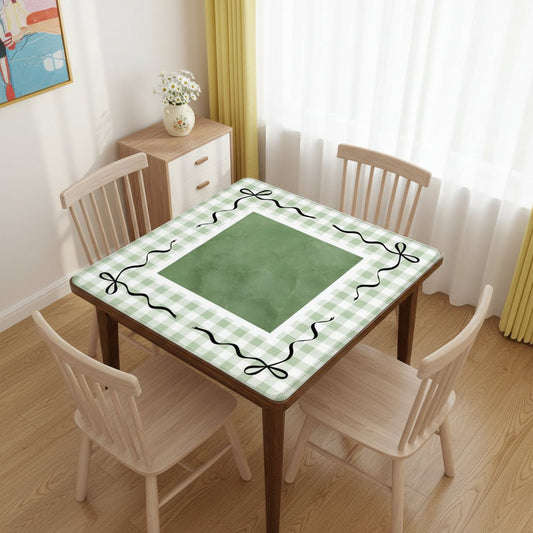 Jade Ite Green Nostalgic Gingham Mahjong Mat - Splash Of Mahj And Color Co.