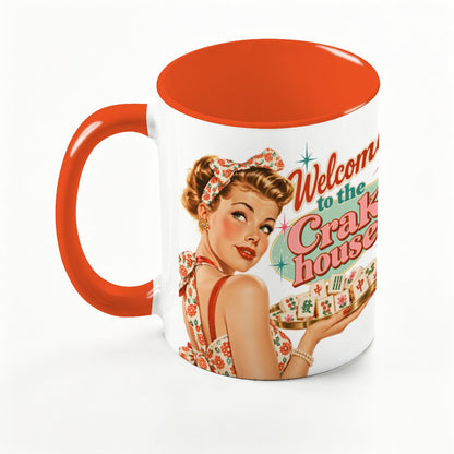 Funny Mahjong Mug, Welcome To The Crak House Modcentric Large Colorful Mug (15oz)
