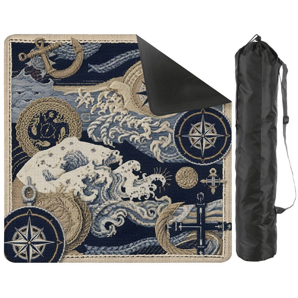 Where The Wind Blows, Faux Needlepoint Nautical Mahjong Mat - Splash of Color Co.