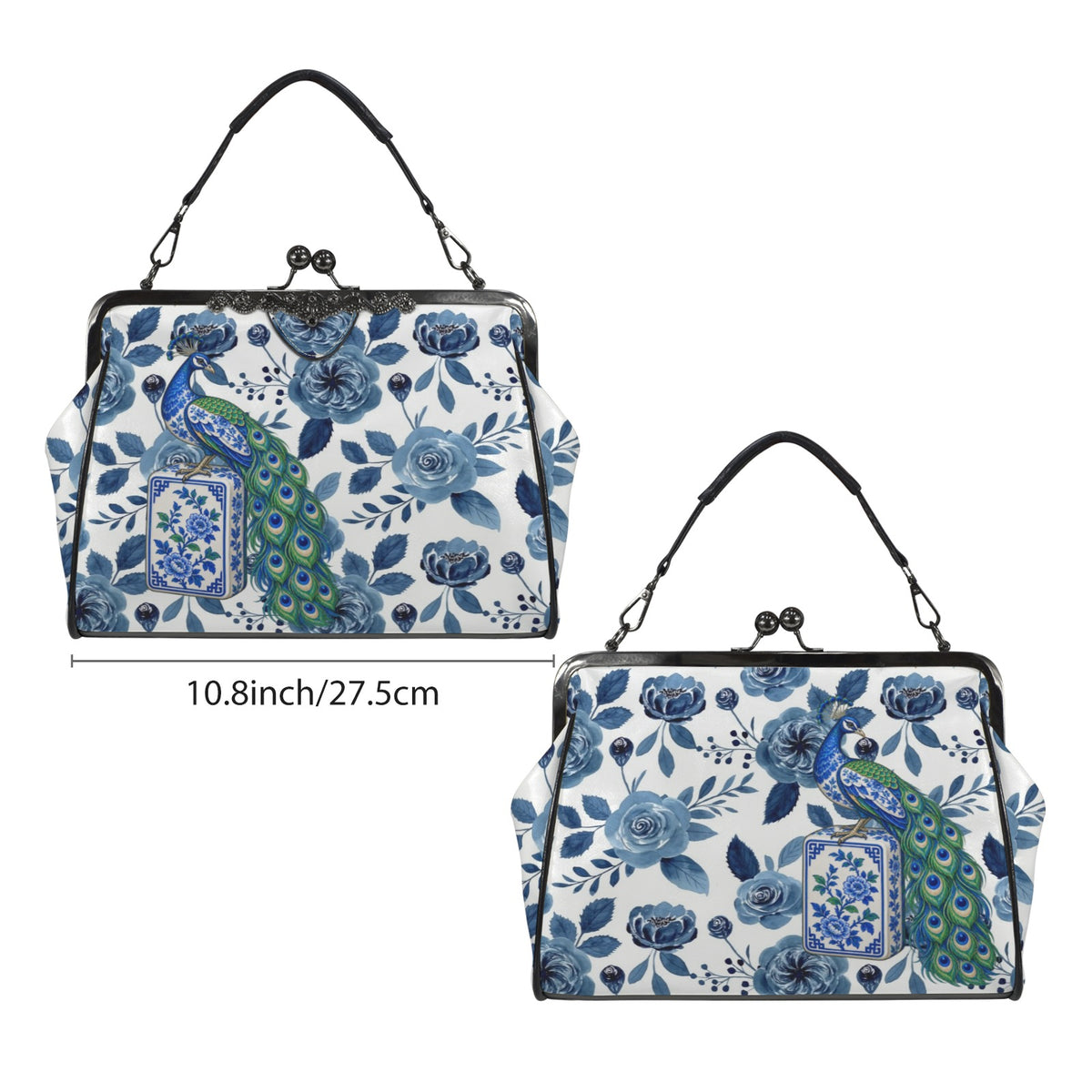 Proud As A Peacock Mahjong Chinoiserie Kisslock Bag - Splash Of Mahj And Color Co.