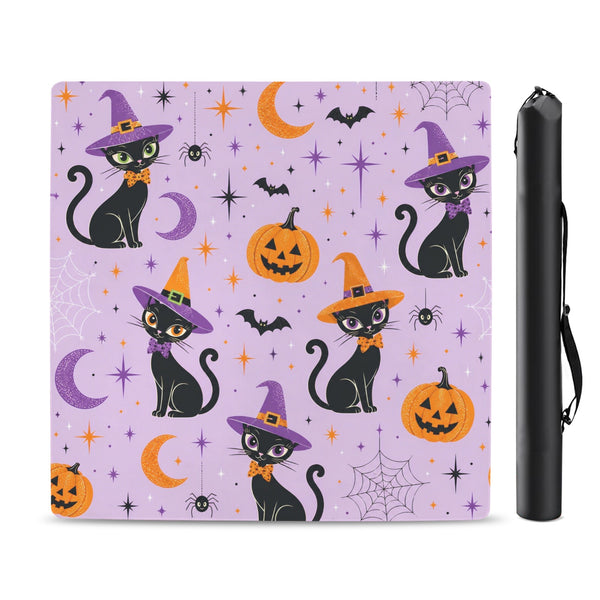Pumpkin Kitties Purple And Orange Halloween Mahjong Mat