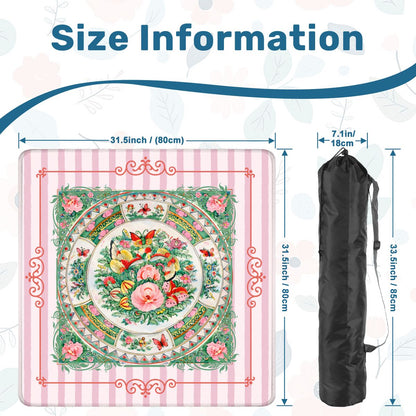 Vintage Chinese Rose Canton Chinoiserie Mahjong Mat - Splash of Color Co.
