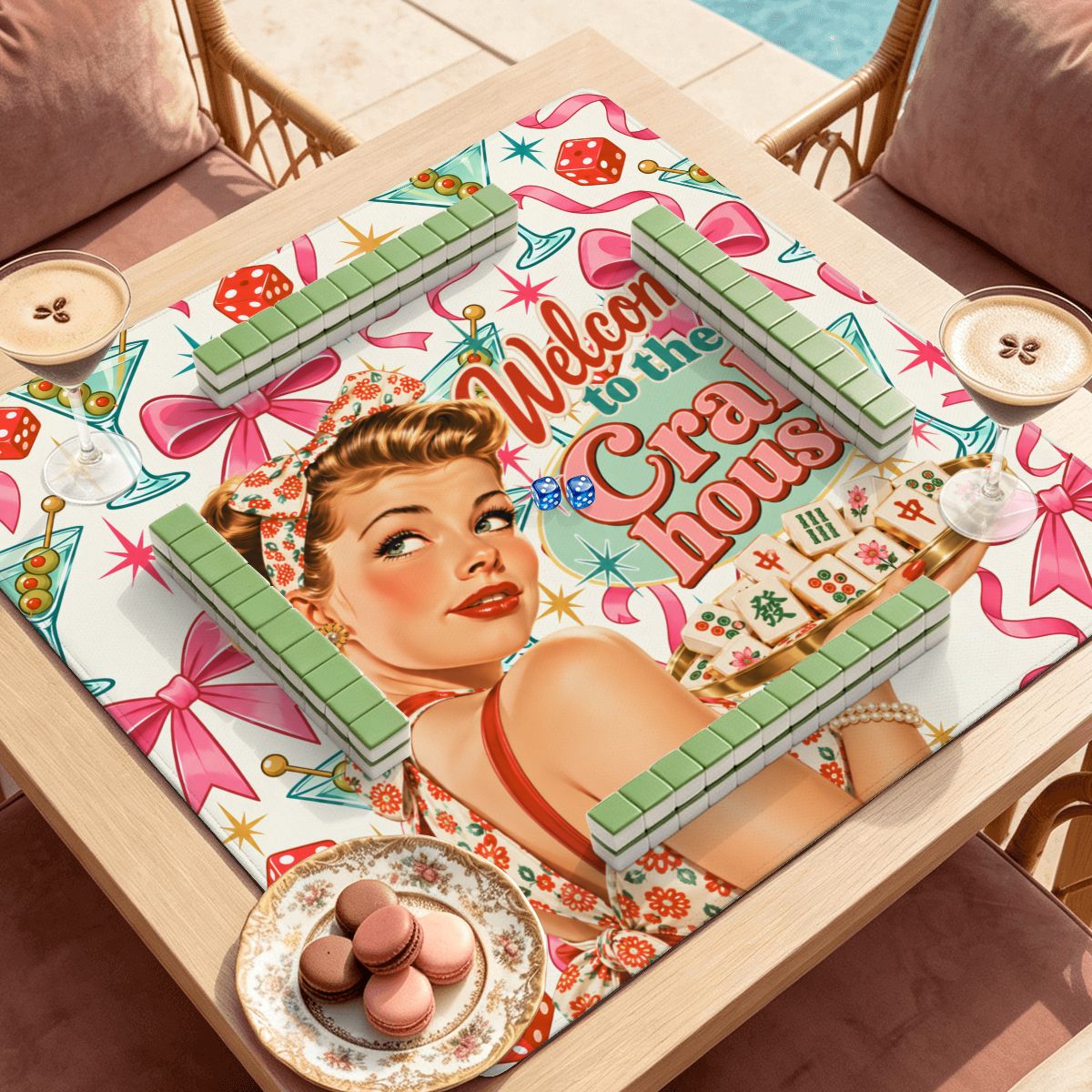 Funny Modcentric Welcome To The Crak House Mahjong Mat Sleek Surface