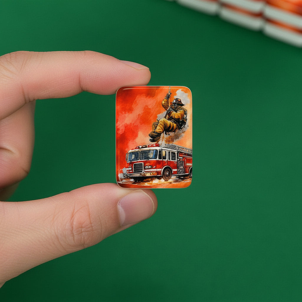 Firefighter American Mahjong Tiles And Carry Case