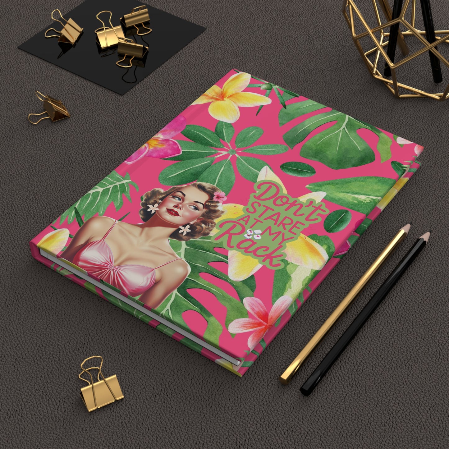 Funny Mahjong Notebook, Don't Stare At My Rack  Floral Notebook Mahjong Gift