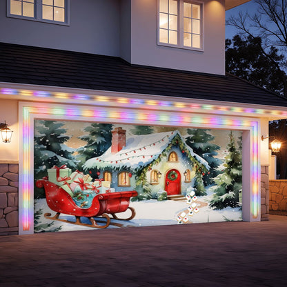 Mahjong Christmas Backdrop Banner, Focal Wall Or Garage Door Banner Backdrop
