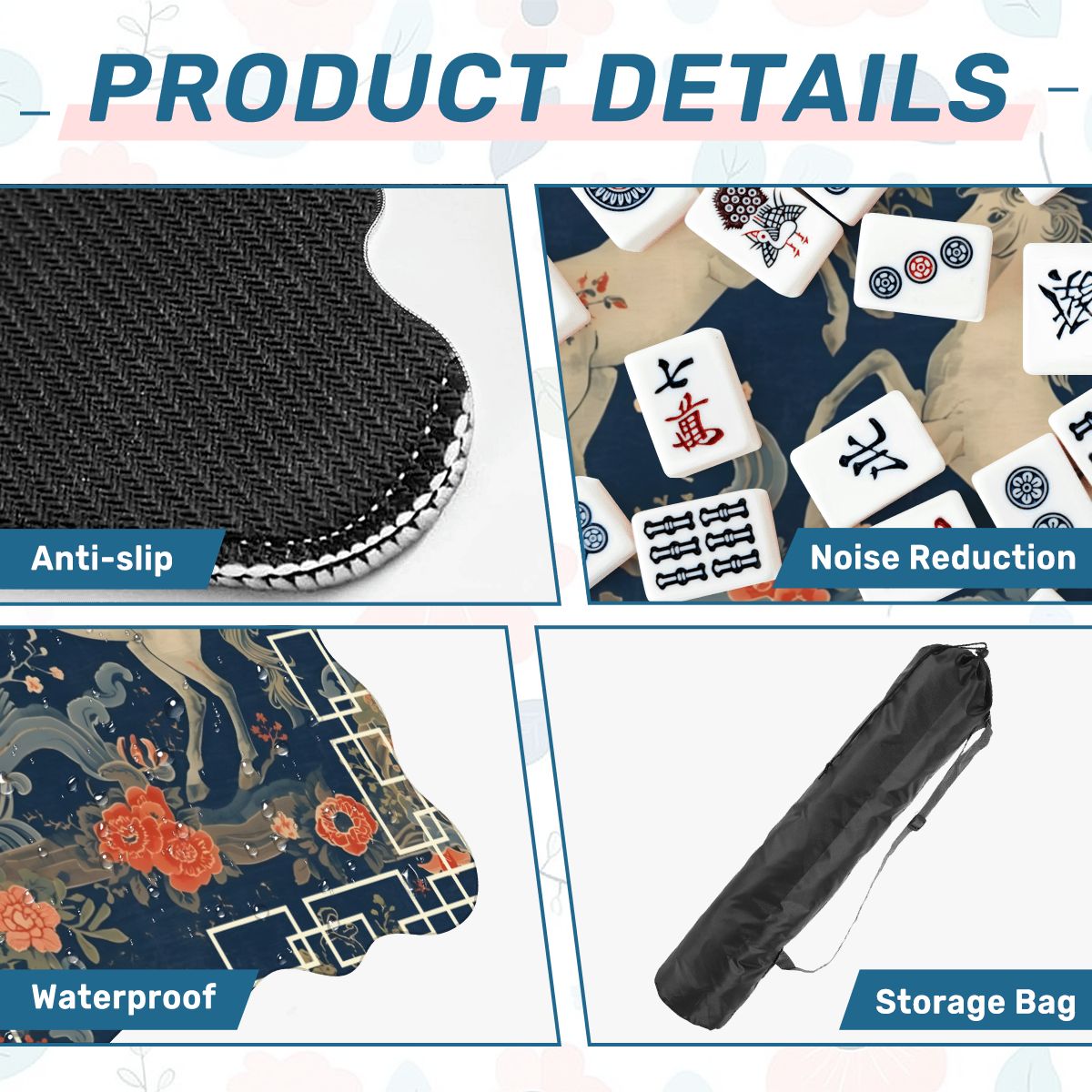 Year Of The Firehorse 2026 Scalloped Mahjong Mat - Splash of Color Co.