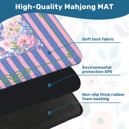 The Ginger Jar Garden Chinoiserie Preppy Mahjong Mat - Splash of Color Co.