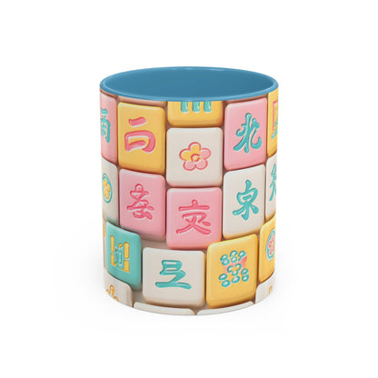 Pastel Mahjong Tile Pattern Mug | Accent Coffee Mug - Splash of Color Co.