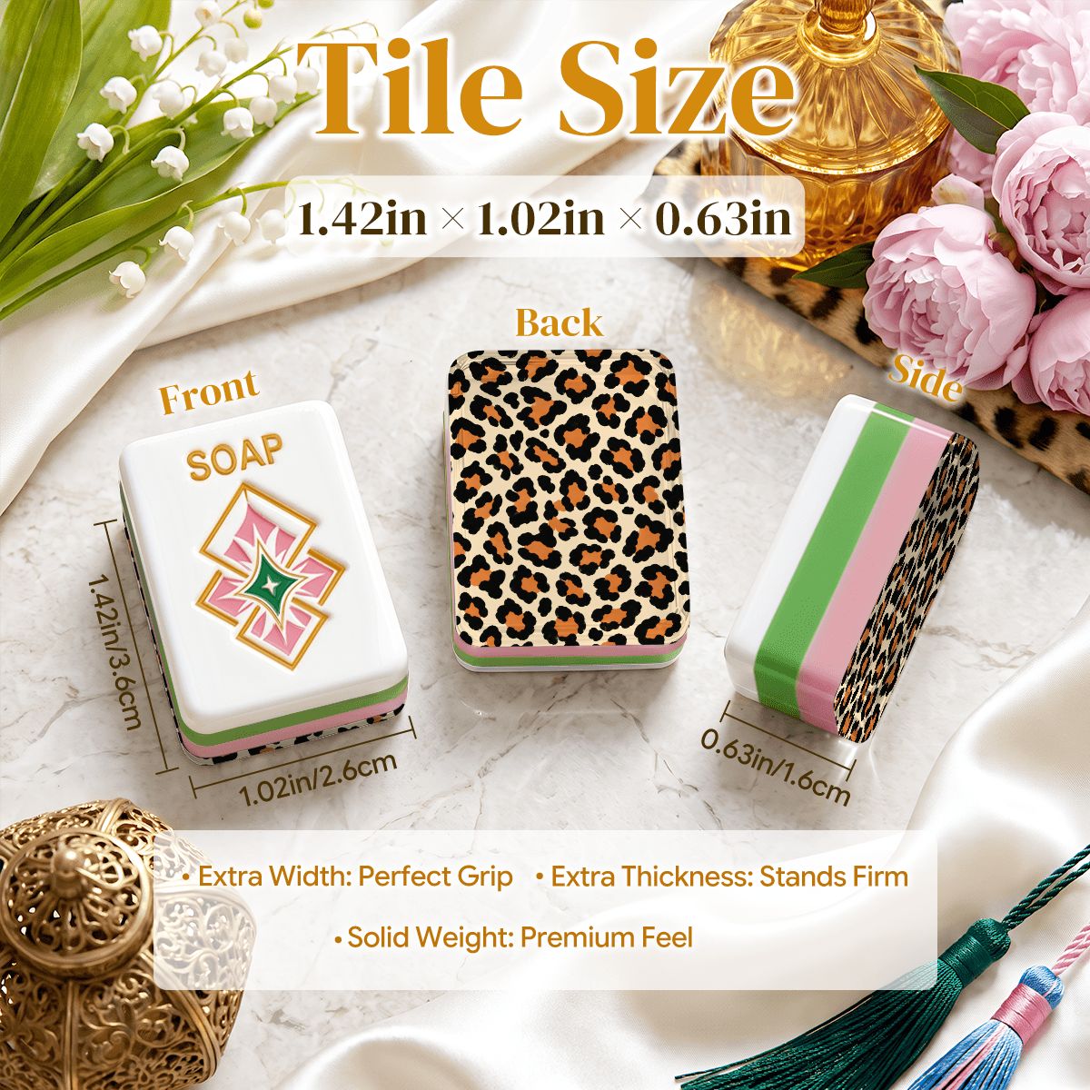 Wild Side Leopard Print 4 Layer Glam Holiday American Mahjong Tiles And Carry Case - Splash Of Mahj And Color Co.