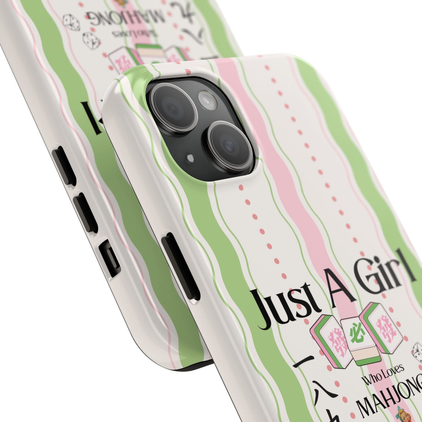 Just A Girl Who Loves Mahjong Phone Case | Mahjong Tiles Pattern - Splash of Color Co.