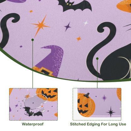 Pumpkin Kitties Purple And Orange Halloween Mahjong Mat