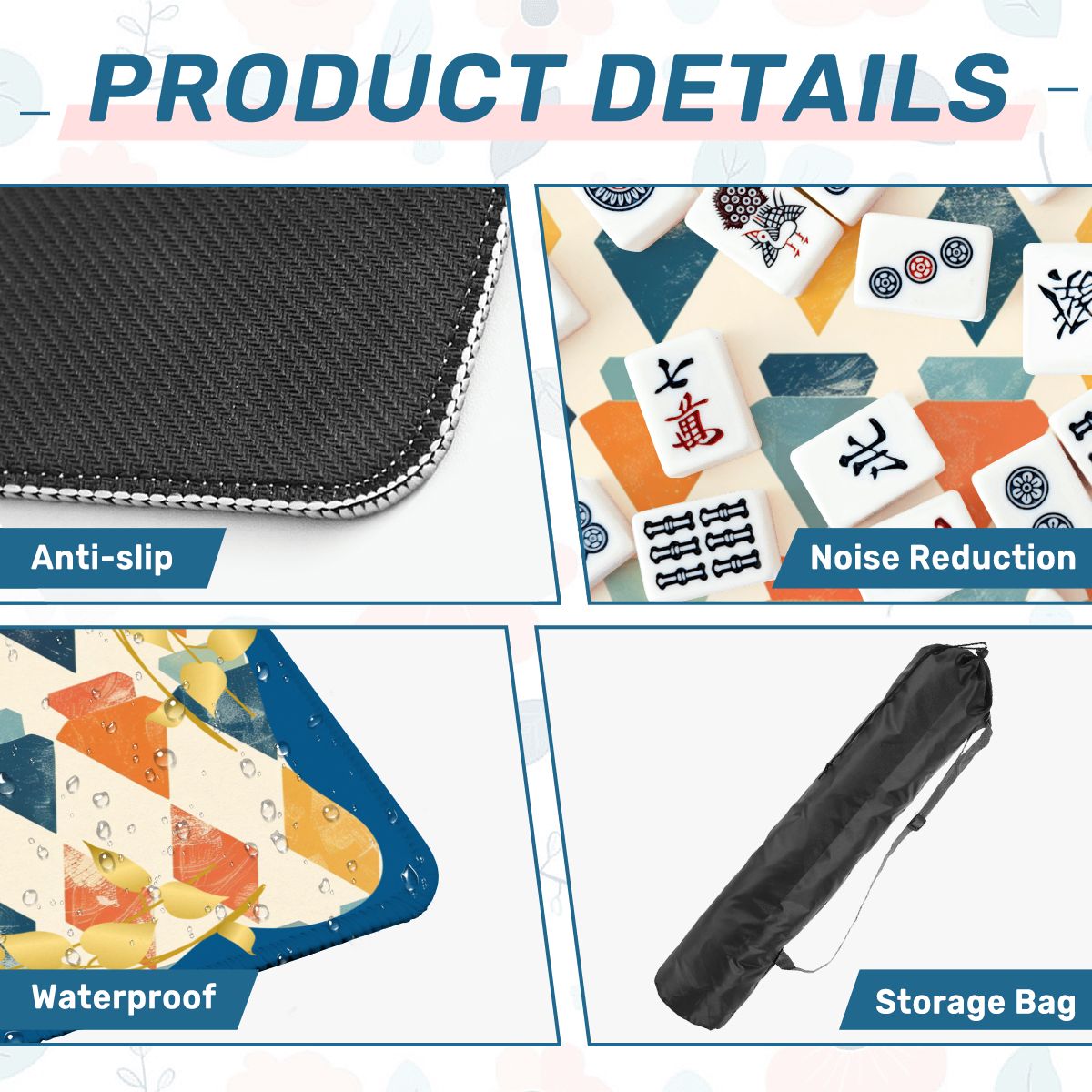 MODERN MAZAL Jewish Mahjong Mat - Splash of Color Co.