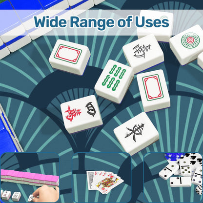 Art Deco Gilded Gold, Blue Speakeasy Collection Mahjong Mat - Splash of Color Co.