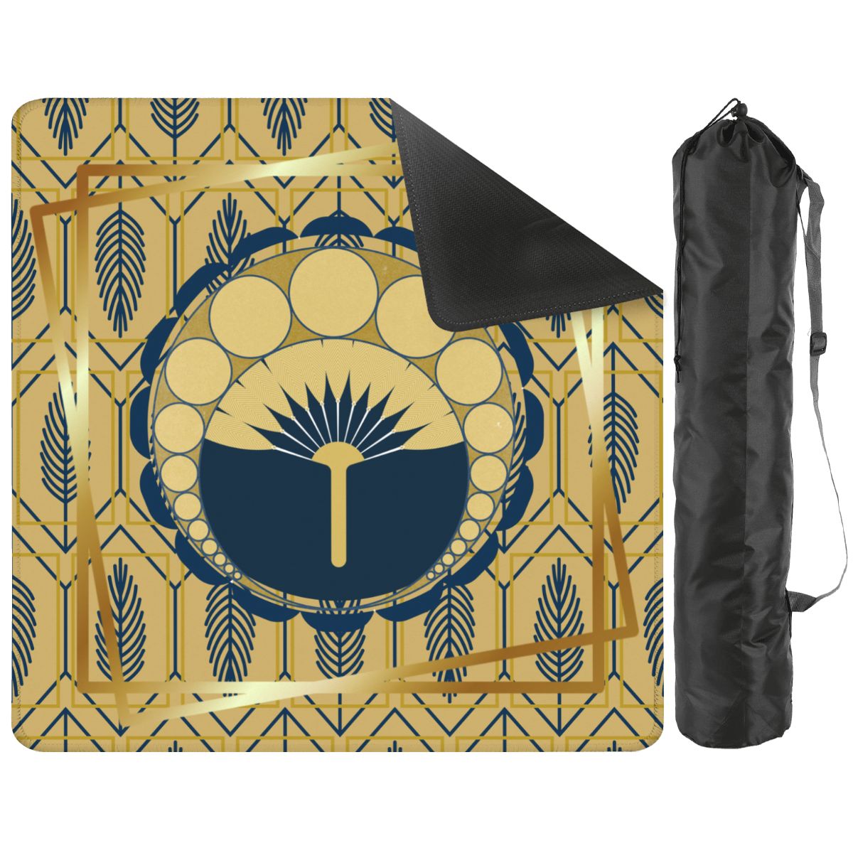 Art Deco Gold Leaf Mahjong Mat - Splash of Color Co.