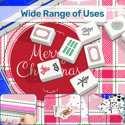 Very Merry Nostalgic Pinkmas Mahjong Mat - Splash Of Mahj And Color Co.