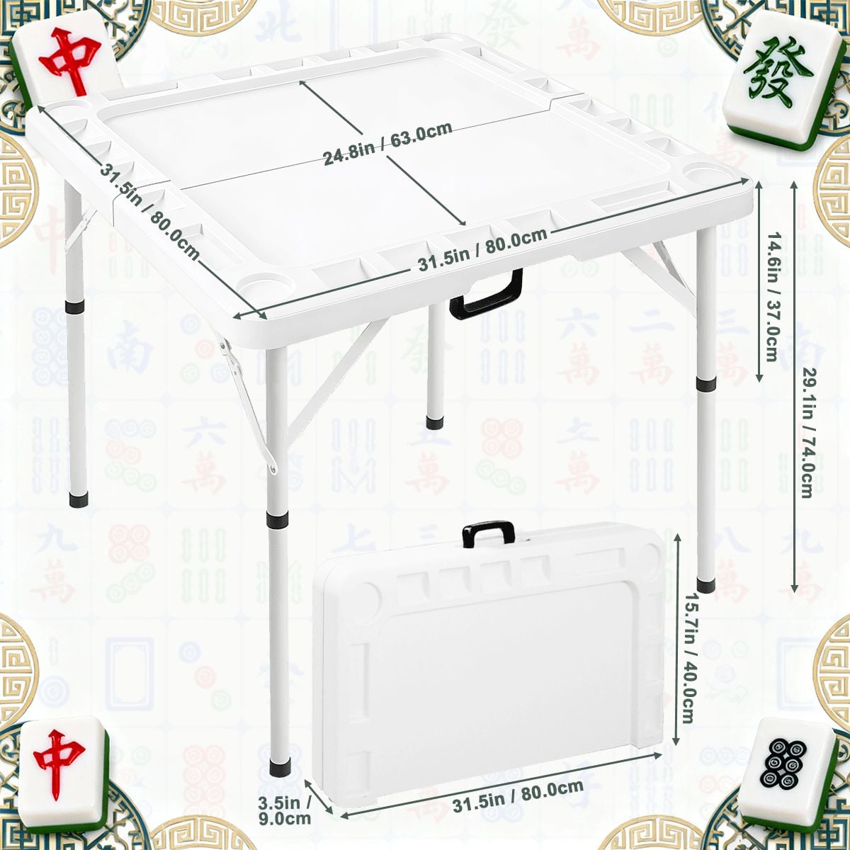 Modern Norwegian Flower Mini Mahj Mat And Foldable Mahjong Table - Splash of Color Co.