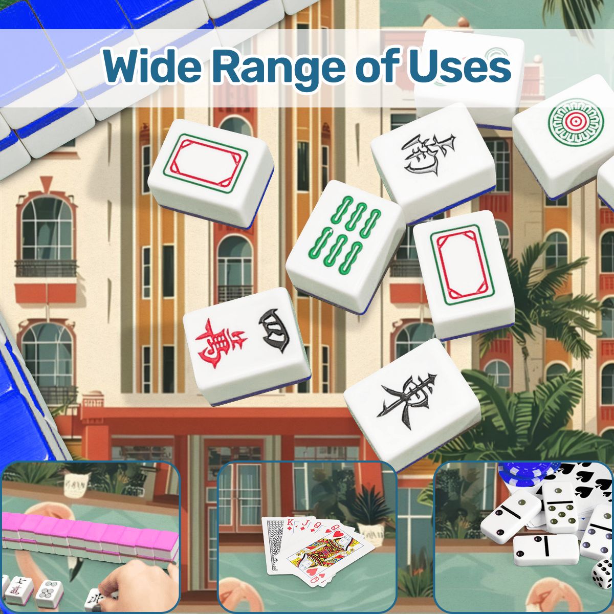 Art Deco Old World Florida Flamingo Row Mahjong Mat - Splash of Color Co.