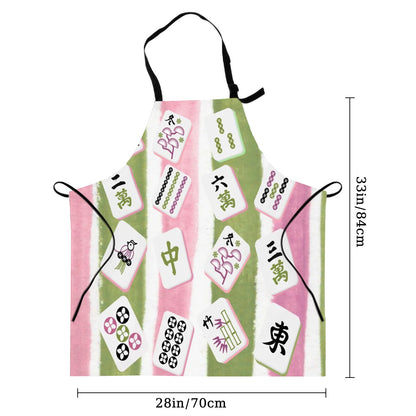 Mahjong Watercolor Waterproof Apron with Pockets Gift For Mahjong Lover And Cook