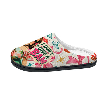 Funny Mahjong, I Don't Give A Bam Plush House Slippers