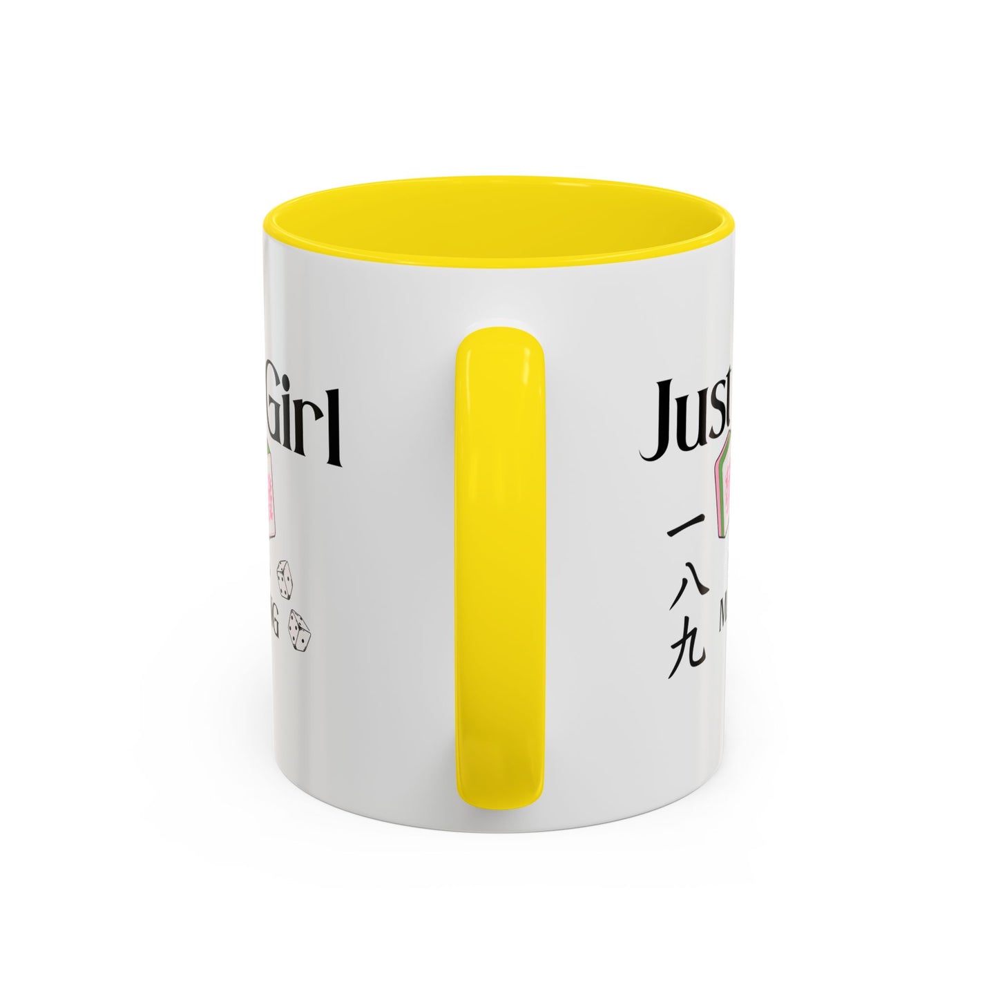Mahjong Mug - "Just A Girl Who Loves Mahjong" Accent Coffee Mug - Splash of Color Co.