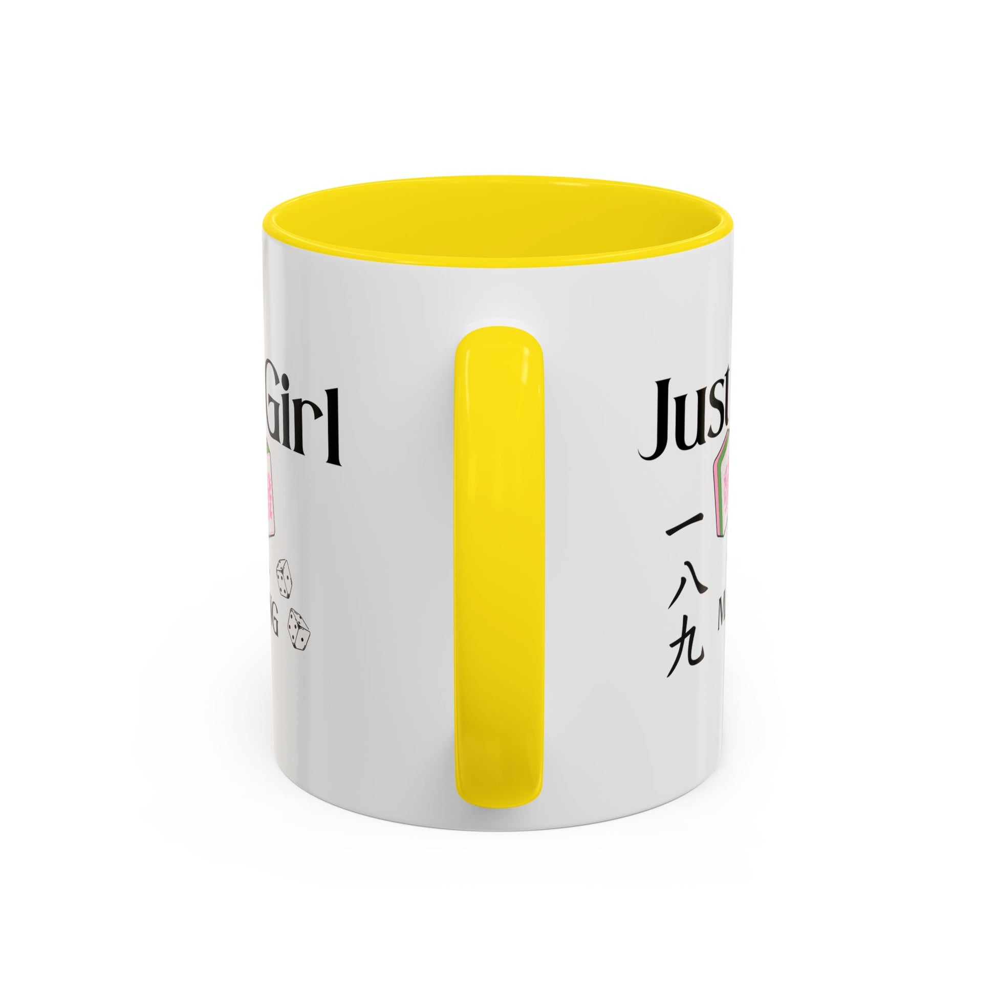 Mahjong Mug - "Just A Girl Who Loves Mahjong" Accent Coffee Mug - Splash of Color Co.