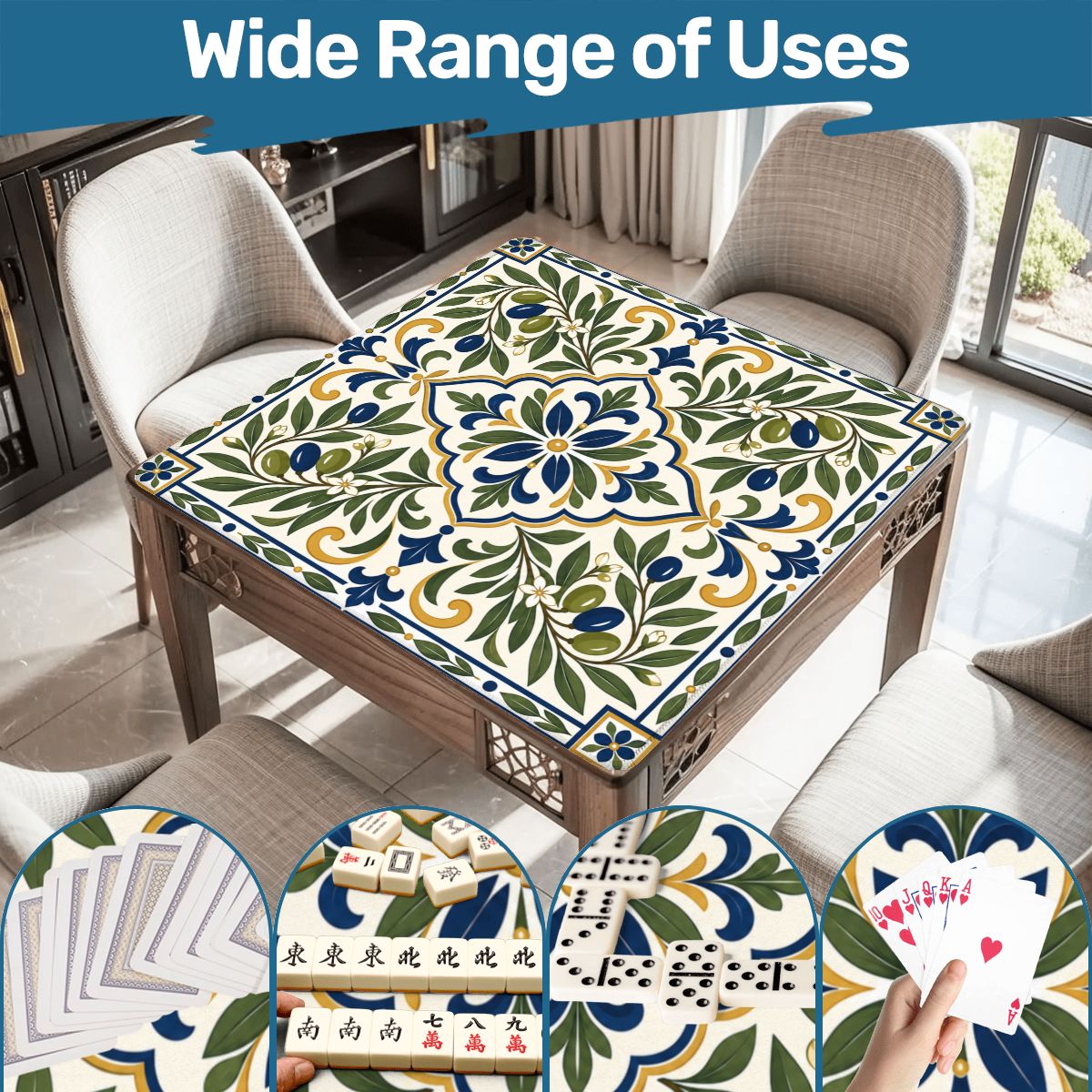 Mediterranean Olive Old World Tuscan Mahjong Mat - Splash Of Mahj And Color Co.