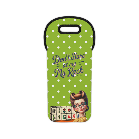 Funny Mahjong Wine Tote Bag - Don't Stare at My Rack, Wine Accessories, Gift for Her