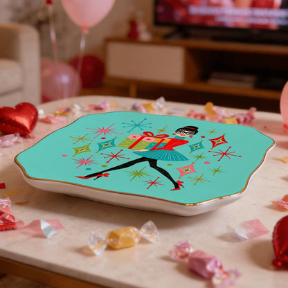 You've Got Mahj Mail Scalloped Ceramic Mahjong Dice Tray new christmas - Splash Of Mahj And Color Co.