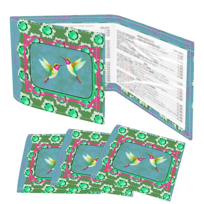 Emerald Mahjong, Flutterbird, Preppy Pink, Green Blue Floral 4 Mahjong Card Holder with Line Finder - Splash of Color Co.