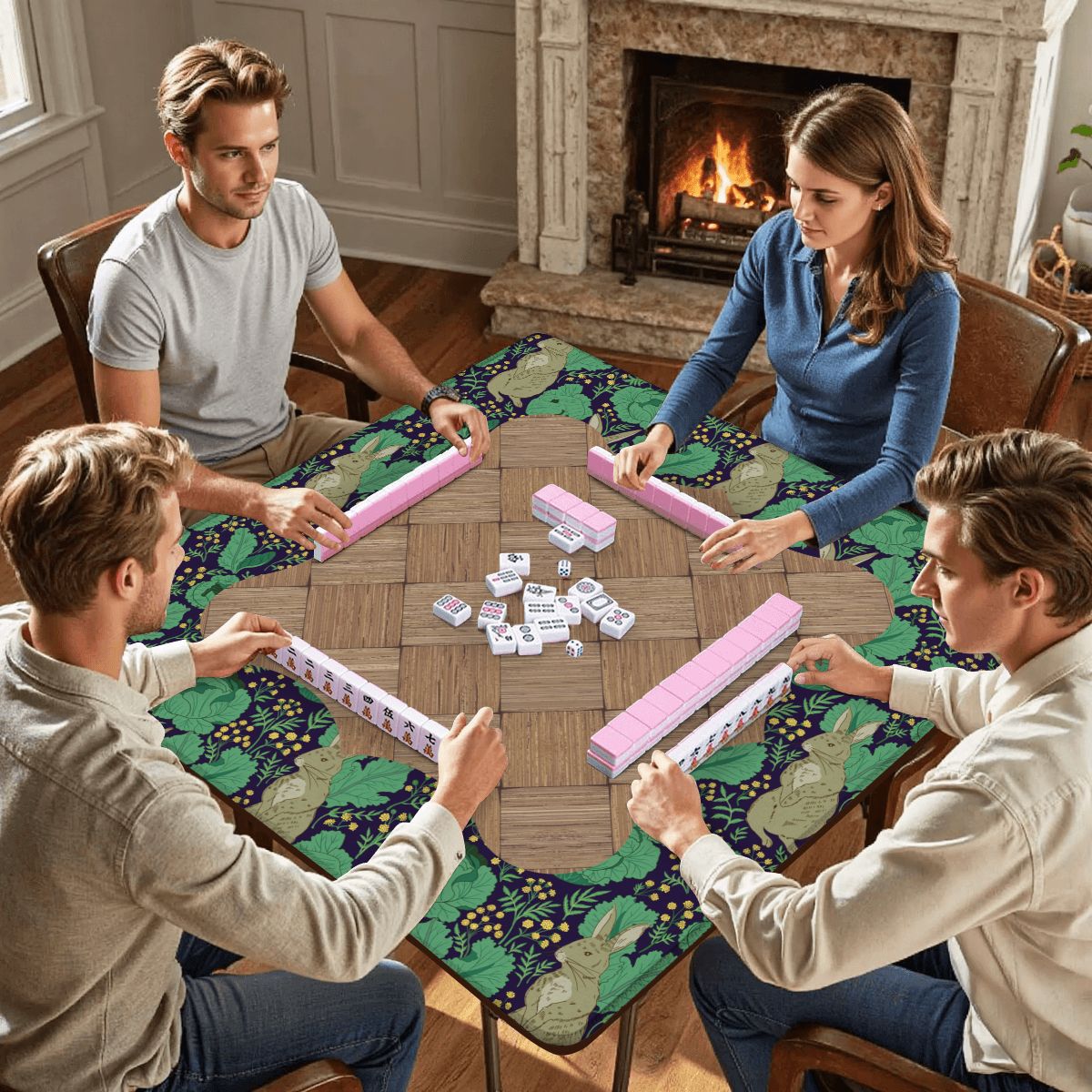 William Morris Rabbit Patch Mahjong Mat