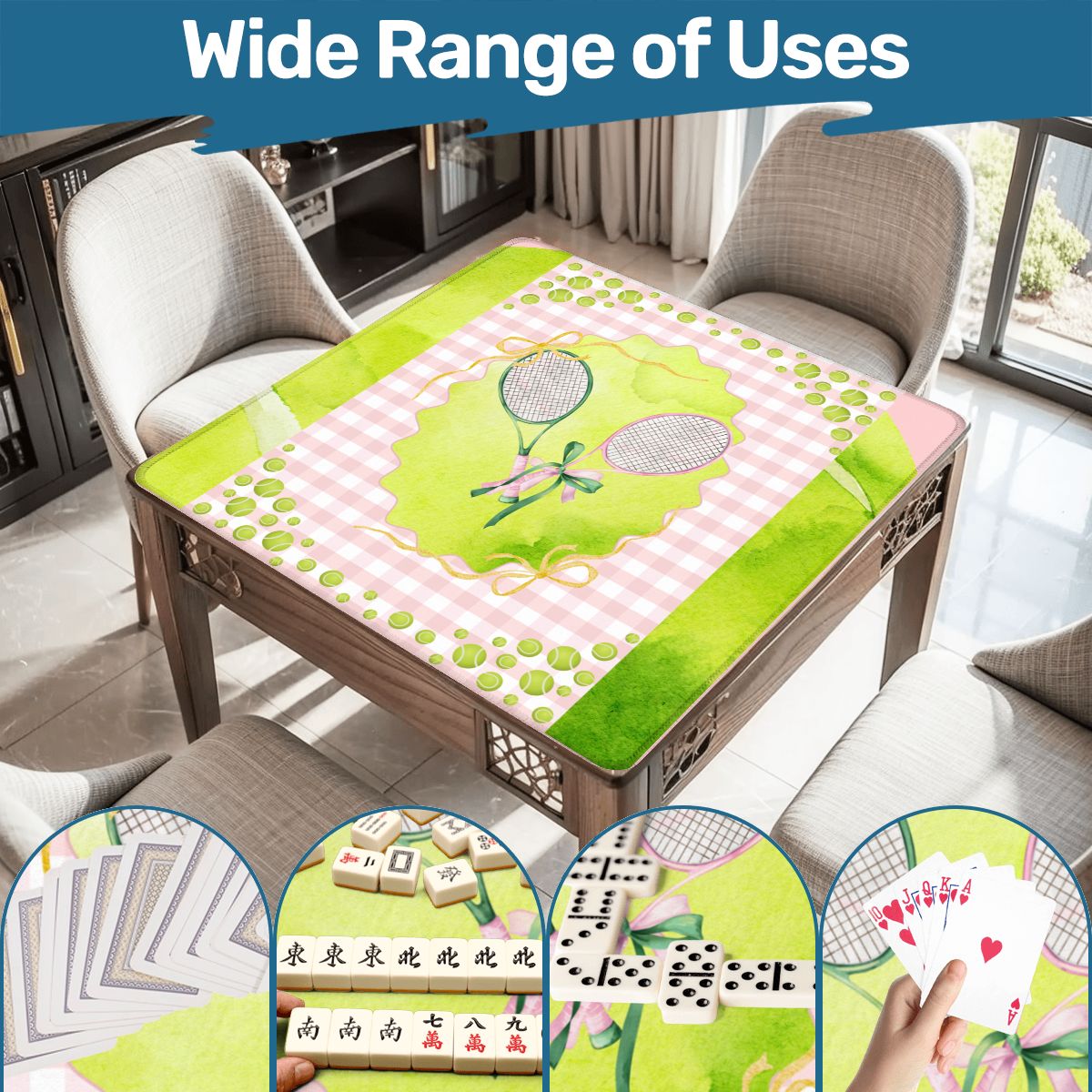 Mahjong Tennis Mat Court Of Winds - Splash of Color Co.