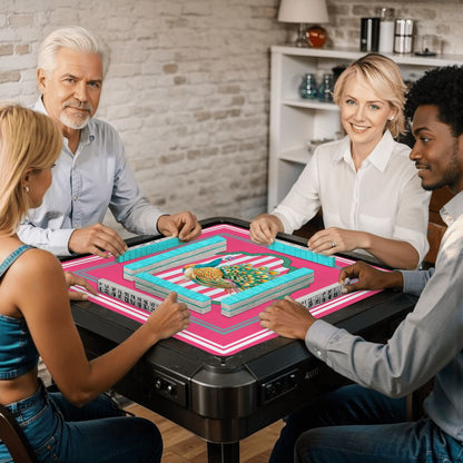 Pretty As A Peacock Hot Pink Mahjong Mat - Splash of Color Co.